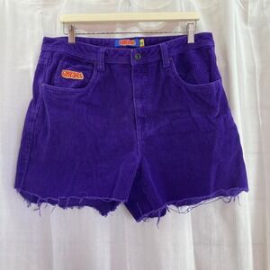 Empyre Purple Corduroy Shorts DIY Cut-Off Frayed Hem Grunge Skate Y2K 35"-Tag 33